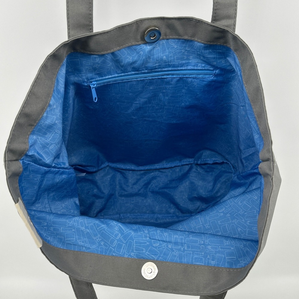 Dermalogica Gray Tote Bag Skincare Bottle Print Lining Minimal Neutral Reusable - Picture 5 of 13